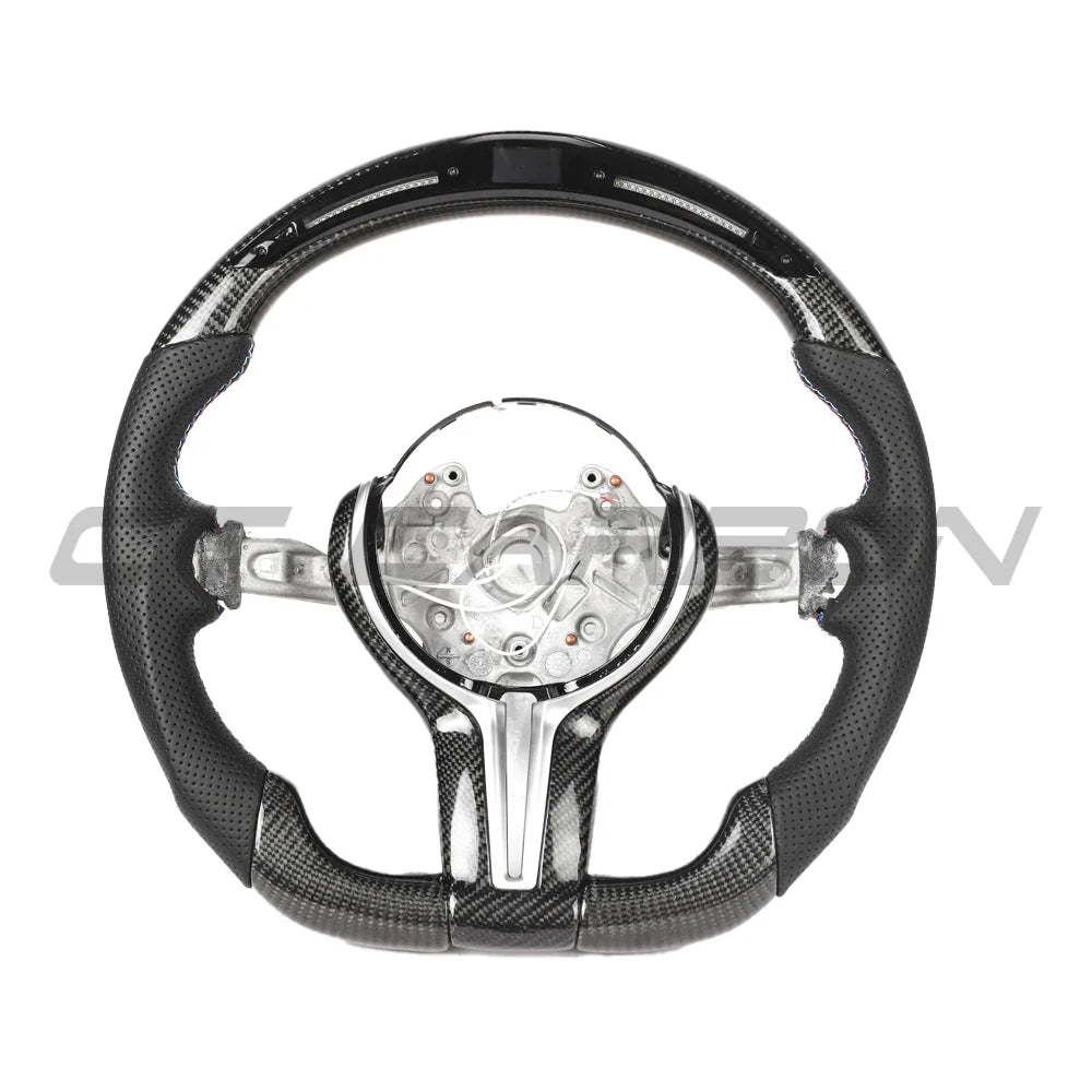 BMW FXX Carbon Fibre & Leather Flat Bottom Custom Steering Wheel