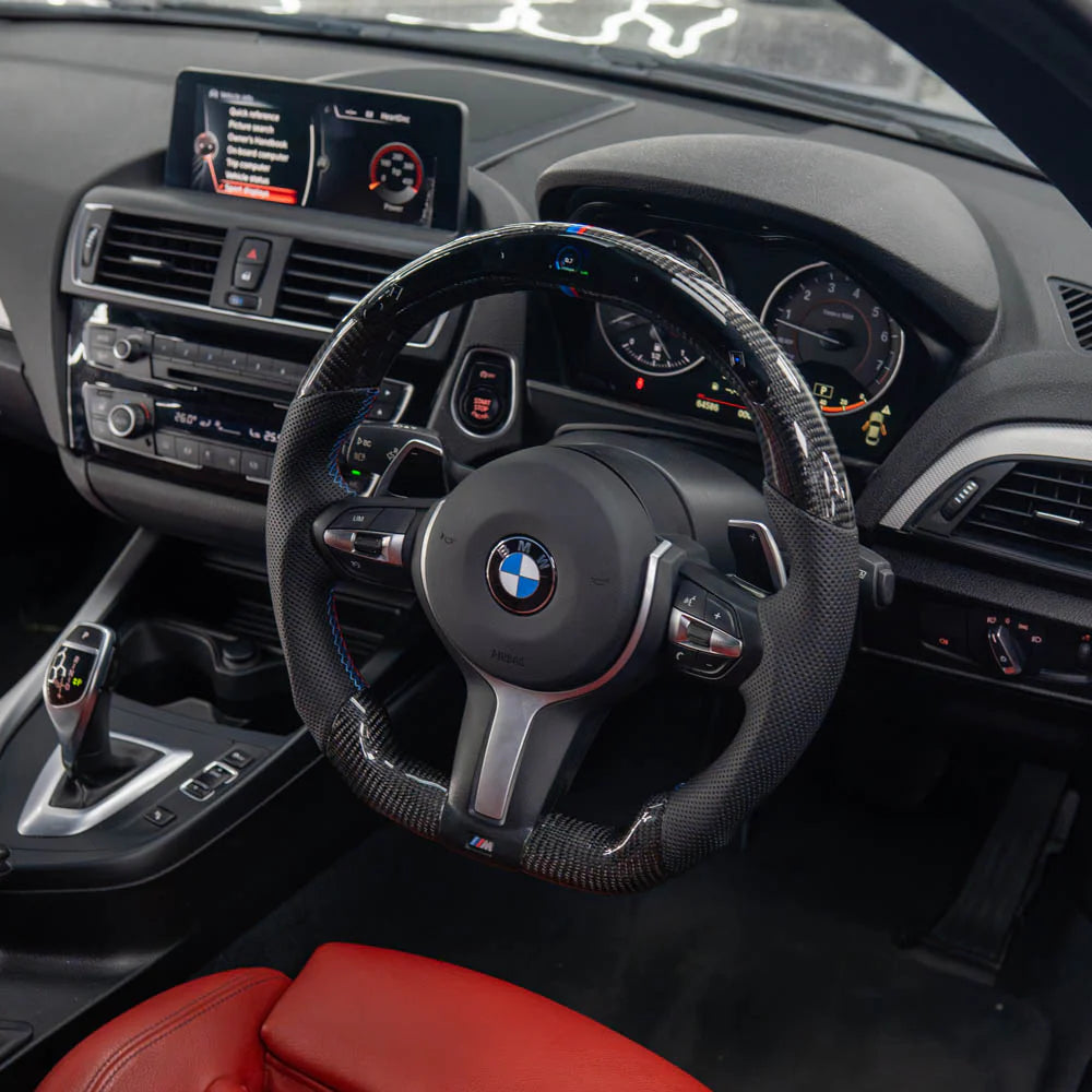 BMW FXX Carbon Fibre & Leather Flat Bottom Custom Steering Wheel