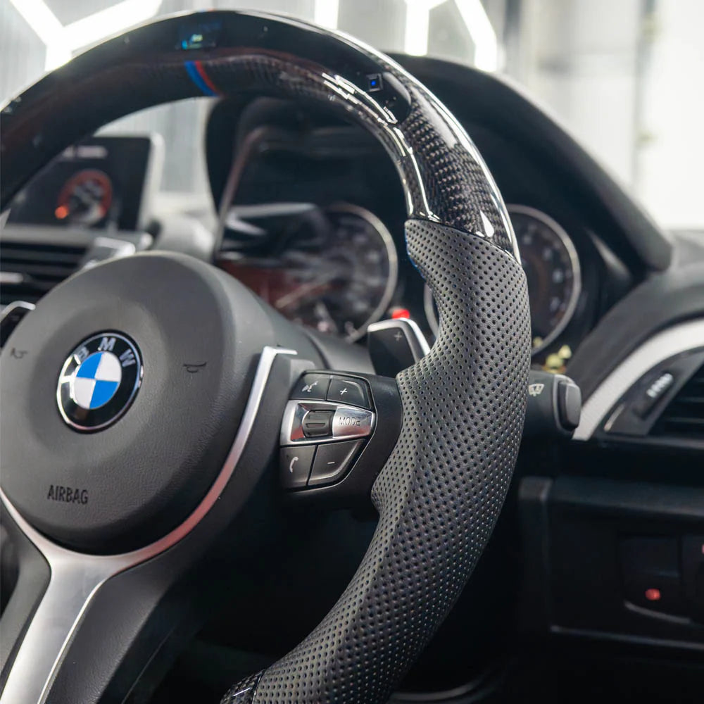 BMW FXX Carbon Fibre & Leather Flat Bottom Custom Steering Wheel