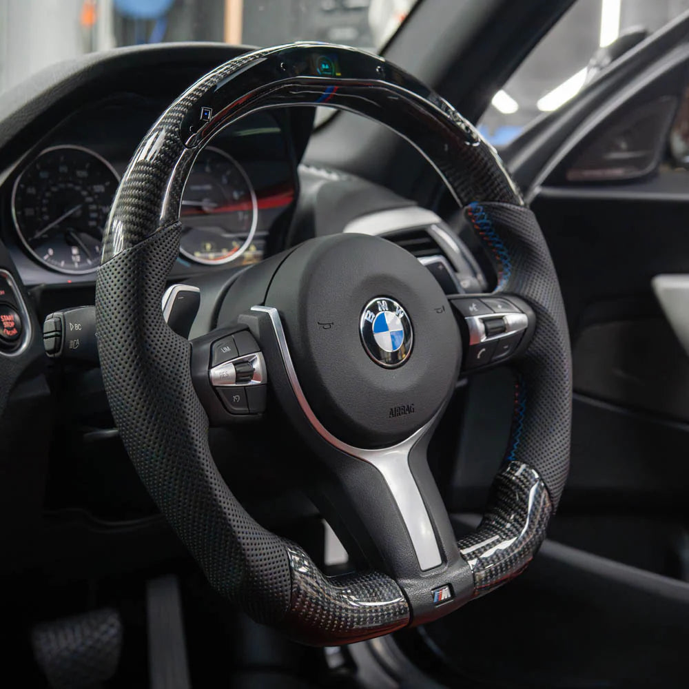 BMW FXX Carbon Fibre & Leather Flat Bottom Custom Steering Wheel