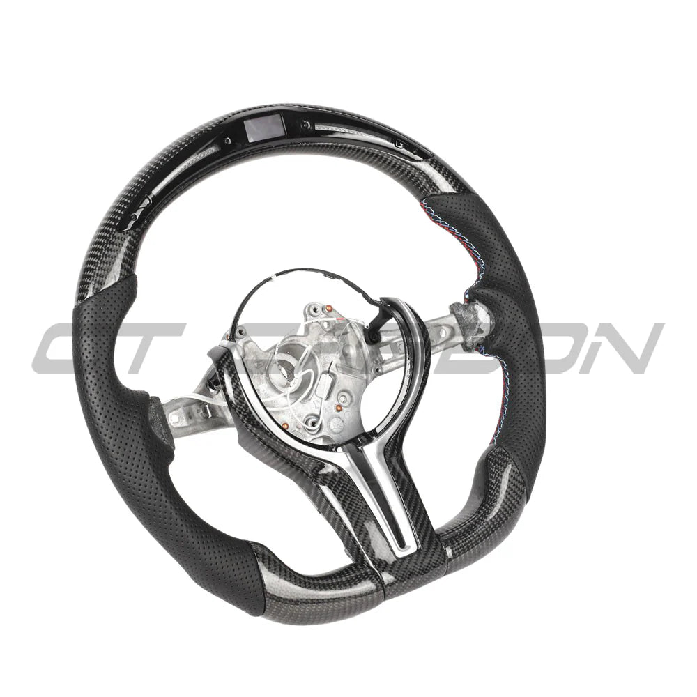 BMW FXX Carbon Fibre & Leather Flat Bottom Custom Steering Wheel
