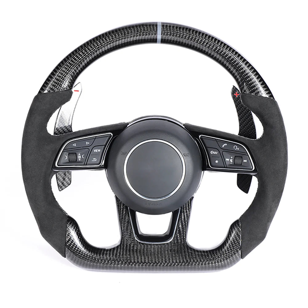 Audi B9 & 8V 2016–2024 Carbon Fibre / Alcantara Flat Bottom Custom Steering Wheel