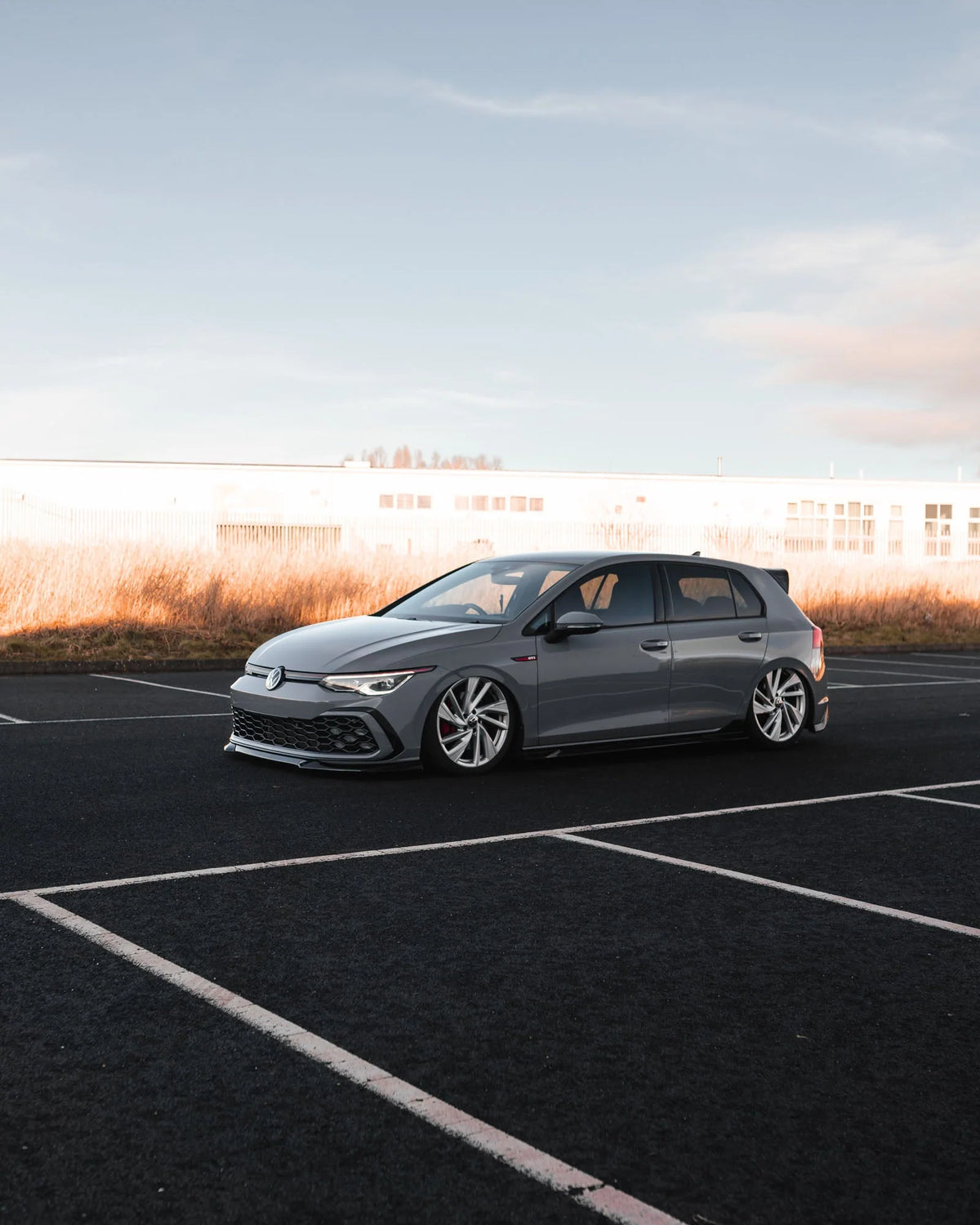 VW Golf R Mk8 EVO-1 Gloss Black Front Splitter by Zaero (2020–2024)