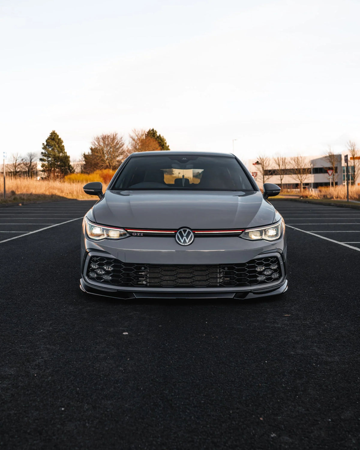 VW Golf R Mk8 EVO-1 Gloss Black Front Splitter by Zaero (2020–2024)